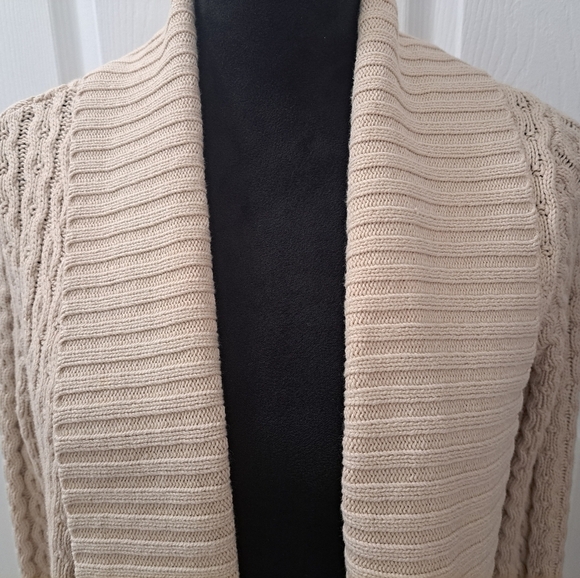 Leo & Nicole Beige Sweater Coat/Cardigan Size M - Picture 3 of 14